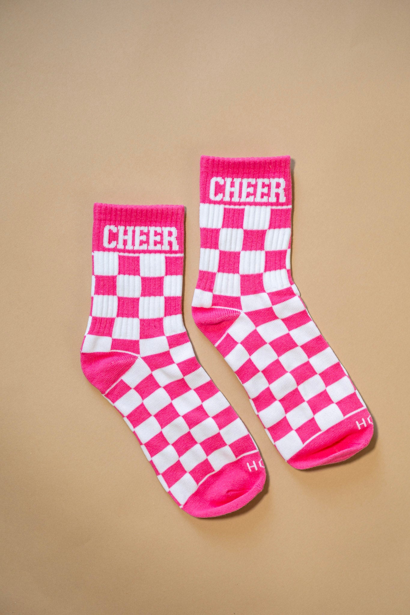 Hot Pink Checkered Cheer Socks