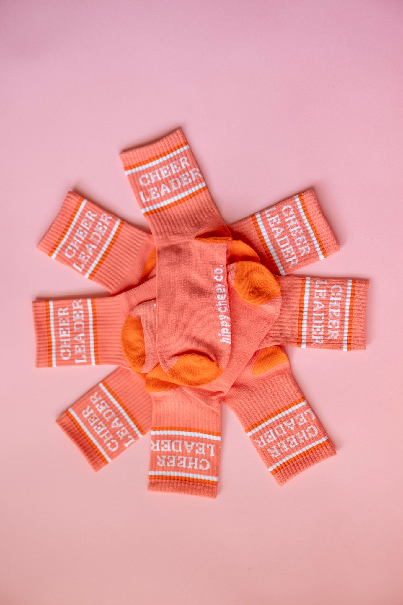 Coral + Orange Cheerleader Socks