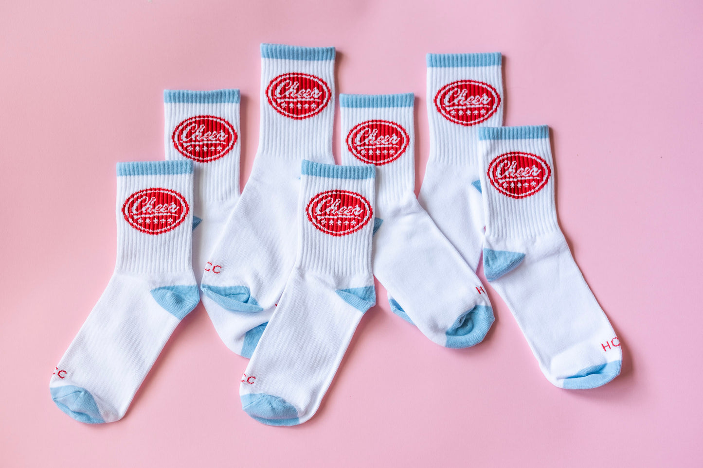 Baby Blue + Red Trucker Cheer Socks