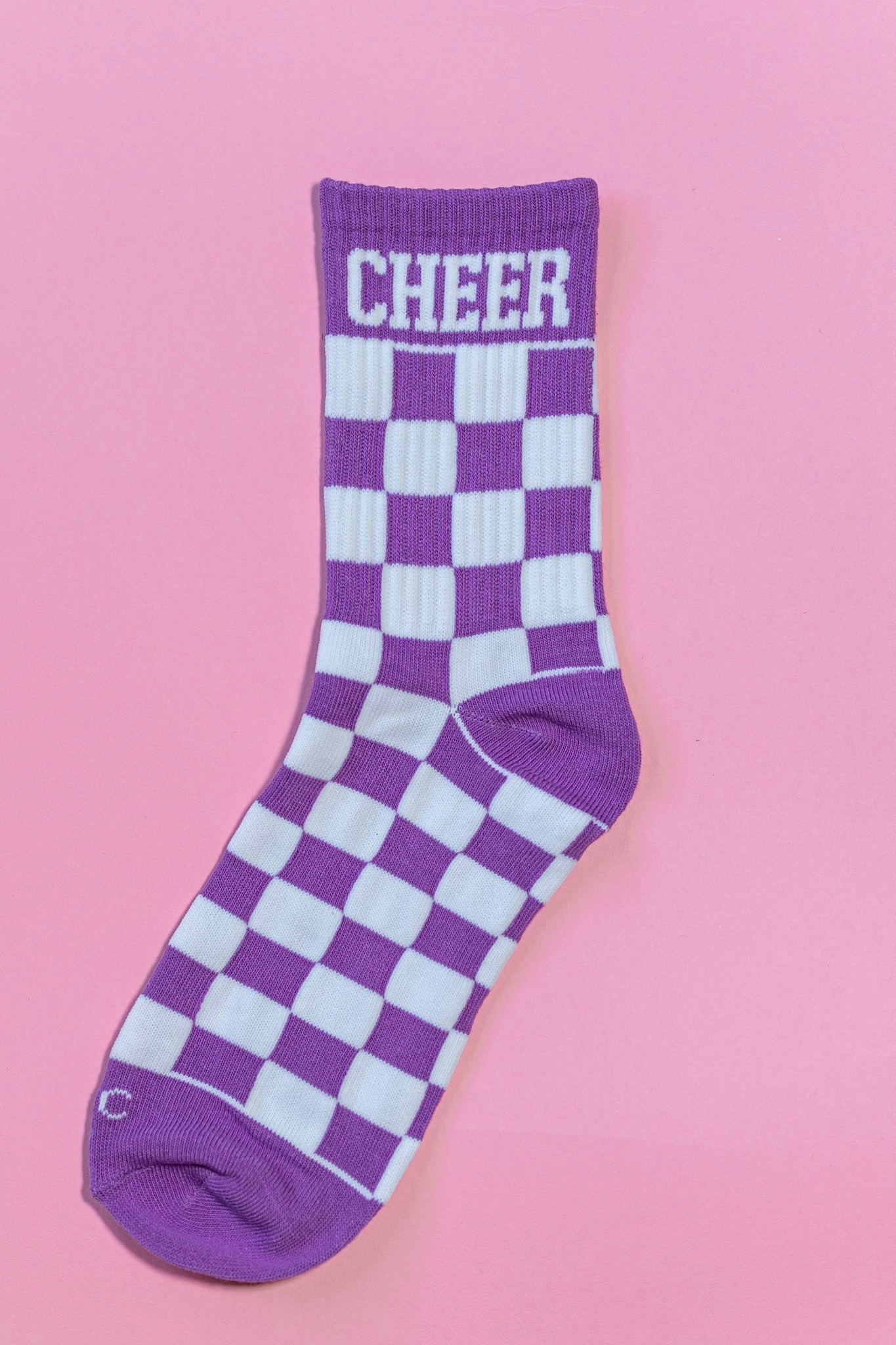 Bright Purple Checkered Socks