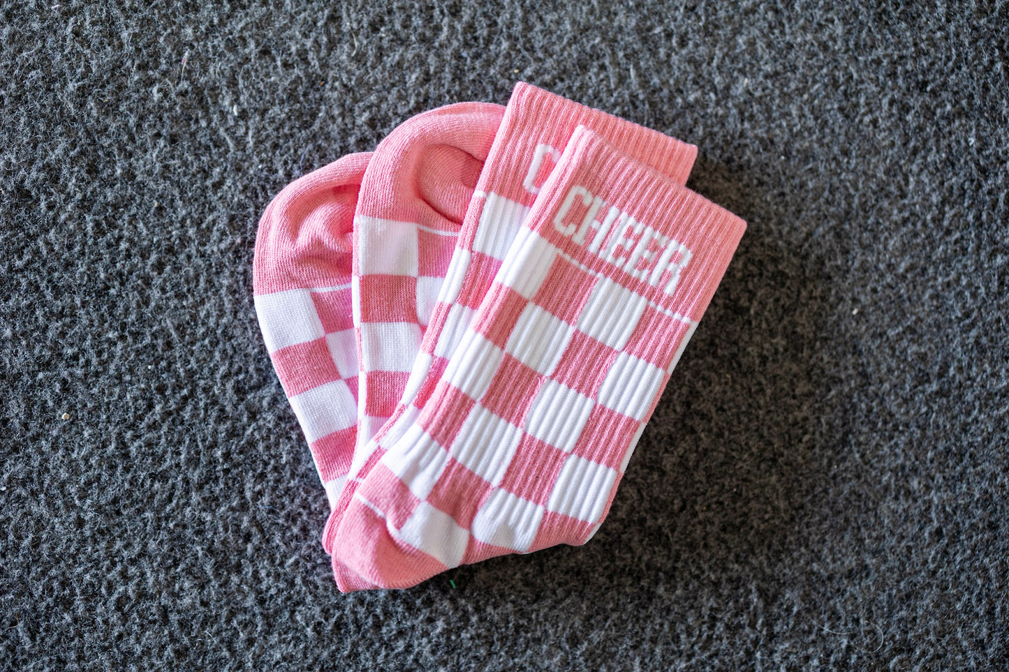 Light Pink Checkered Cheer Socks