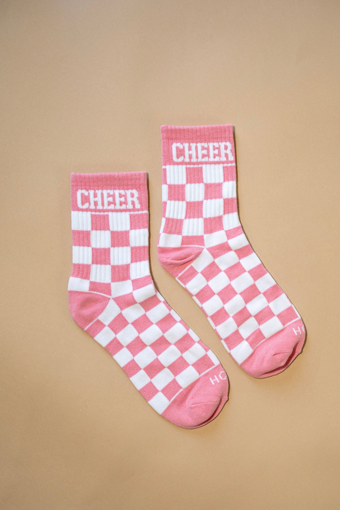 Light Pink Checkered Cheer Socks
