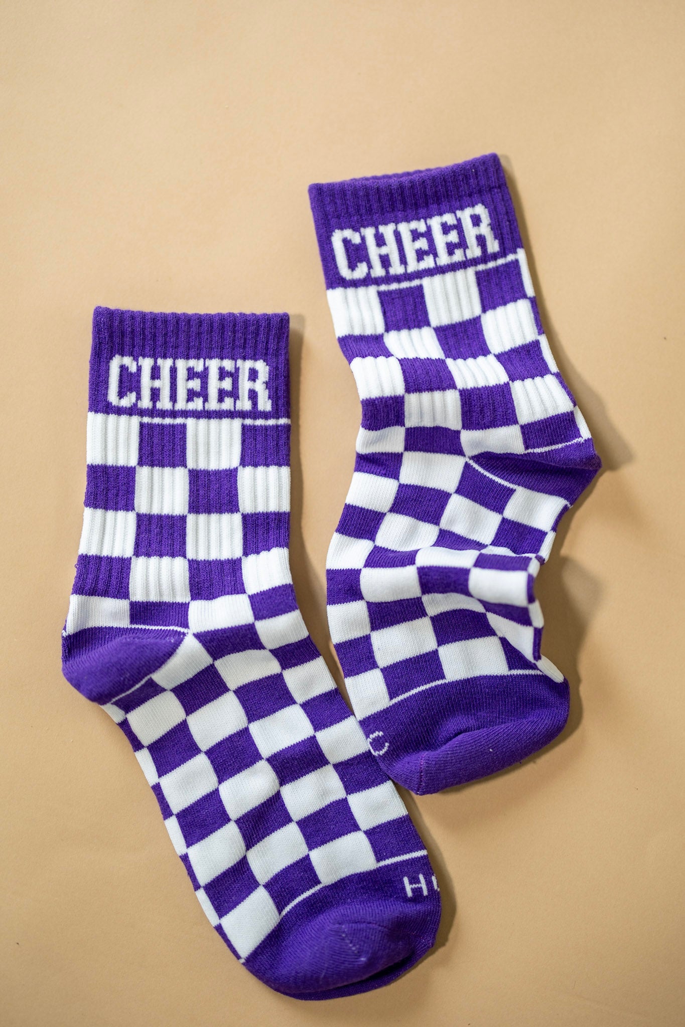 Purple Checkered Cheer Socks