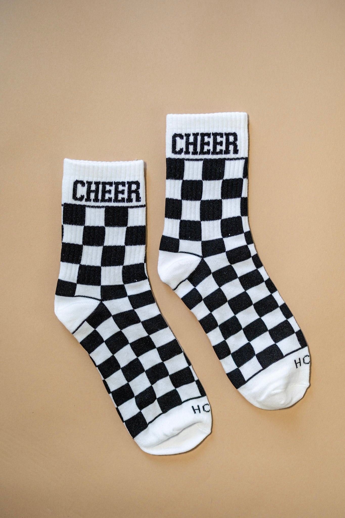 White Checkered Cheer Socks