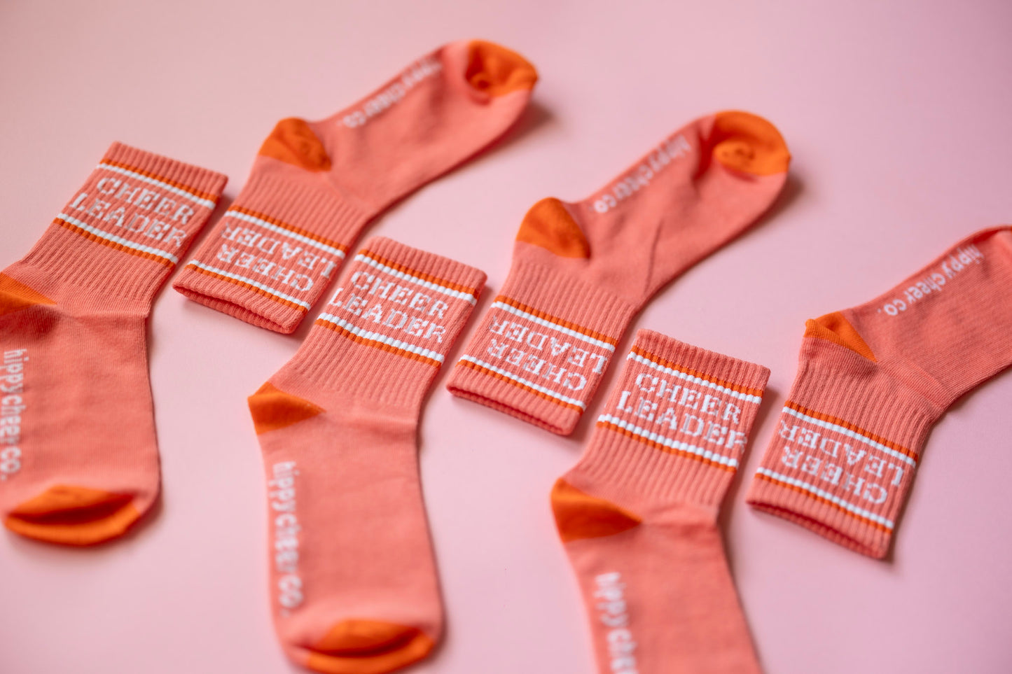 Coral + Orange Cheerleader Socks