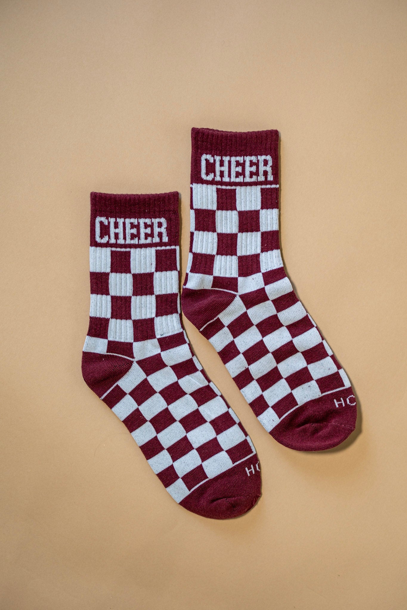 Maroon Checkered Cheer Socks