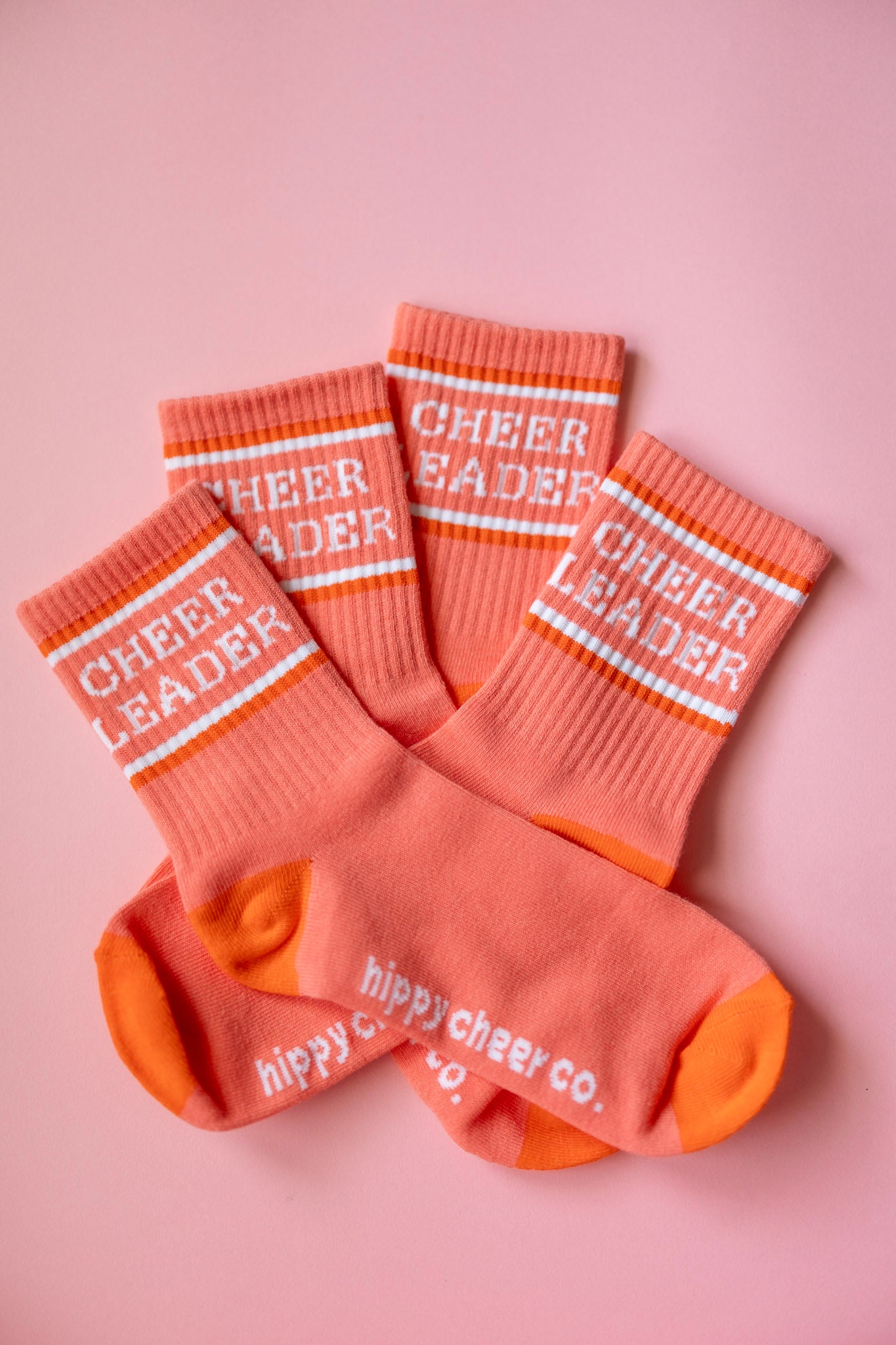 Coral + Orange Cheerleader Socks