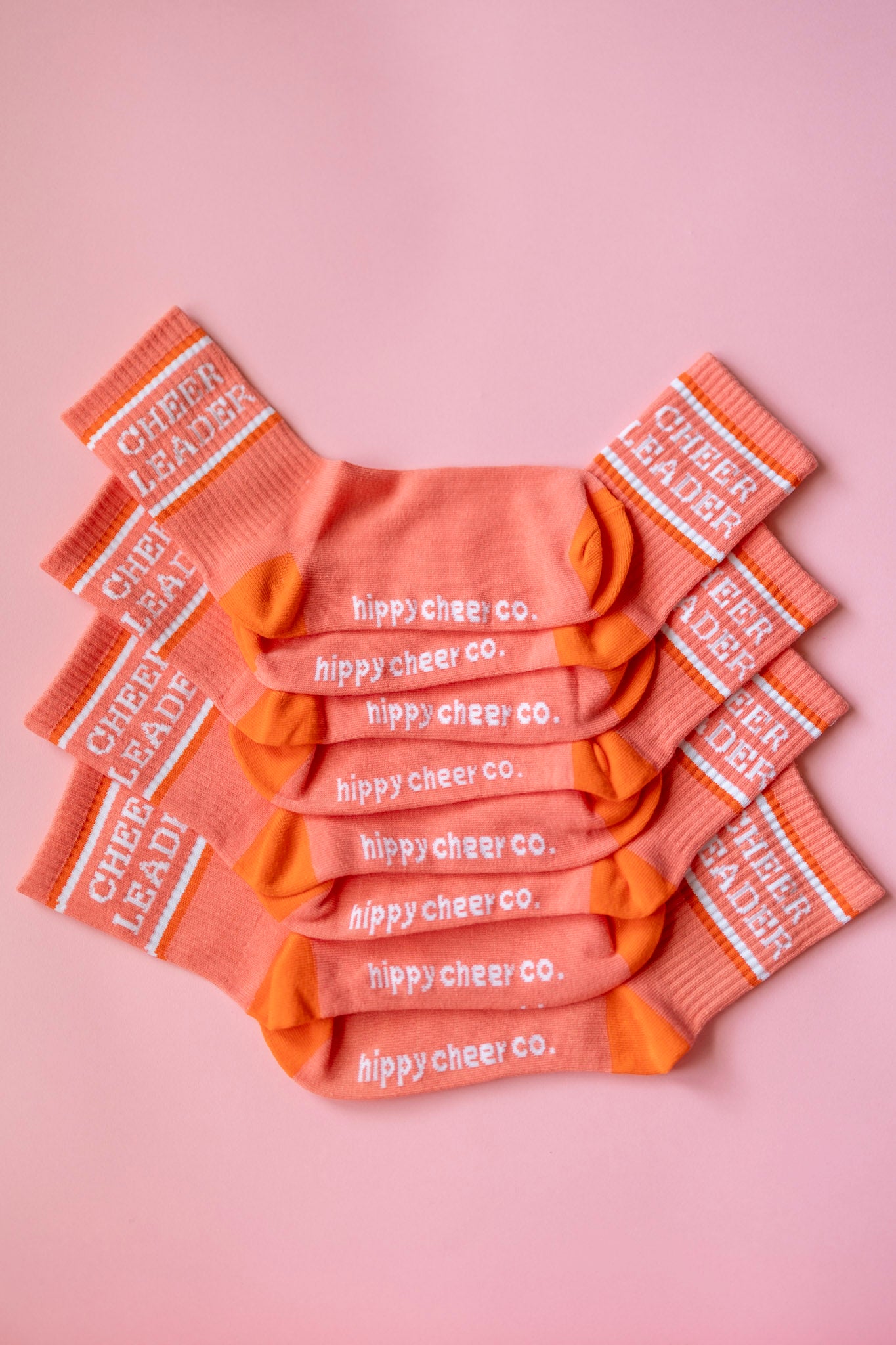 Coral + Orange Cheerleader Socks