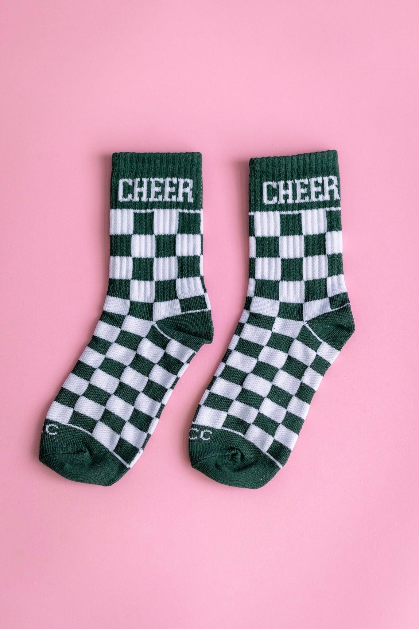 Dark Green Checkered Cheer Socks