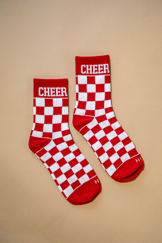 Red Checkered Cheer Socks