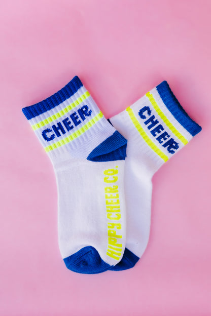 Blue + Neon Yellow Socks