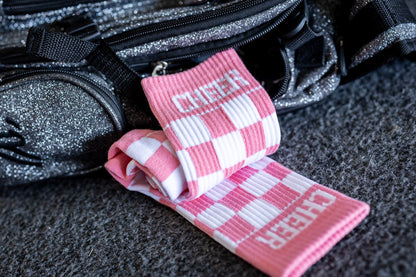 Light Pink Checkered Cheer Socks