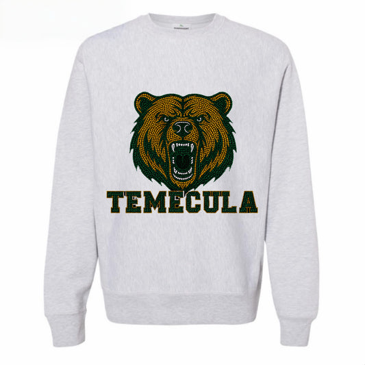 Ash Gray Rhinestone Crewneck