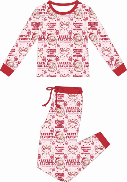 PRE-ORDER: Fitted Youth Santa's Favorite Cheerleader | Bamboo Pajama Set (EXPECTED SHIP DATE 12/15)