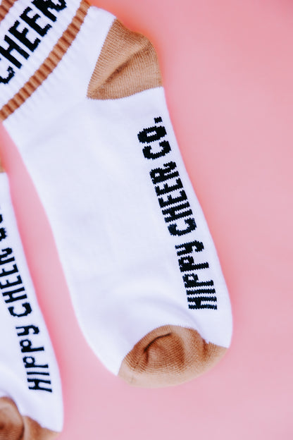 Gold + Black + White Quarter Socks