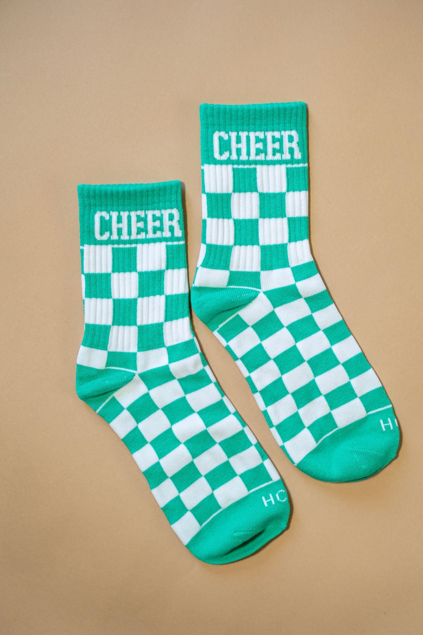 Teal Checkered Cheer Socks