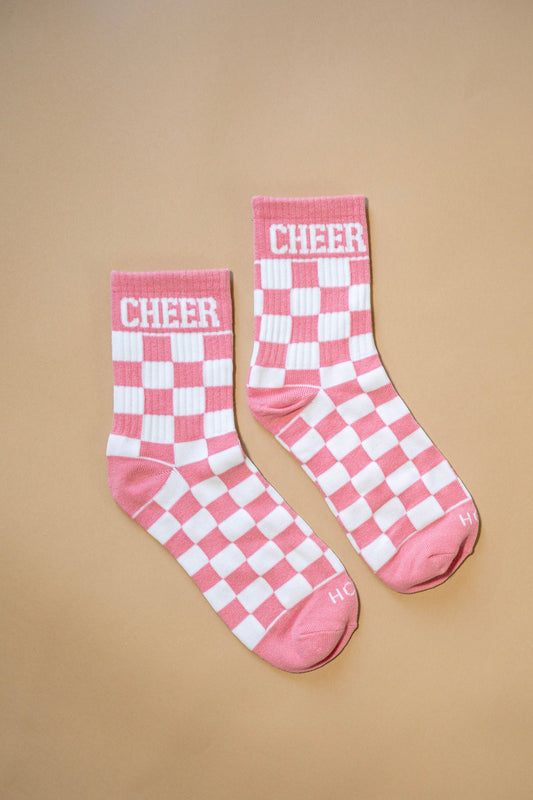 Light Pink Checkered Cheer Socks