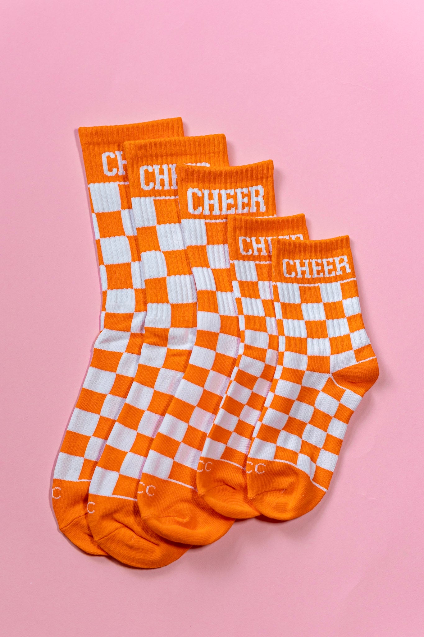 Orange Checkered Cheer Socks