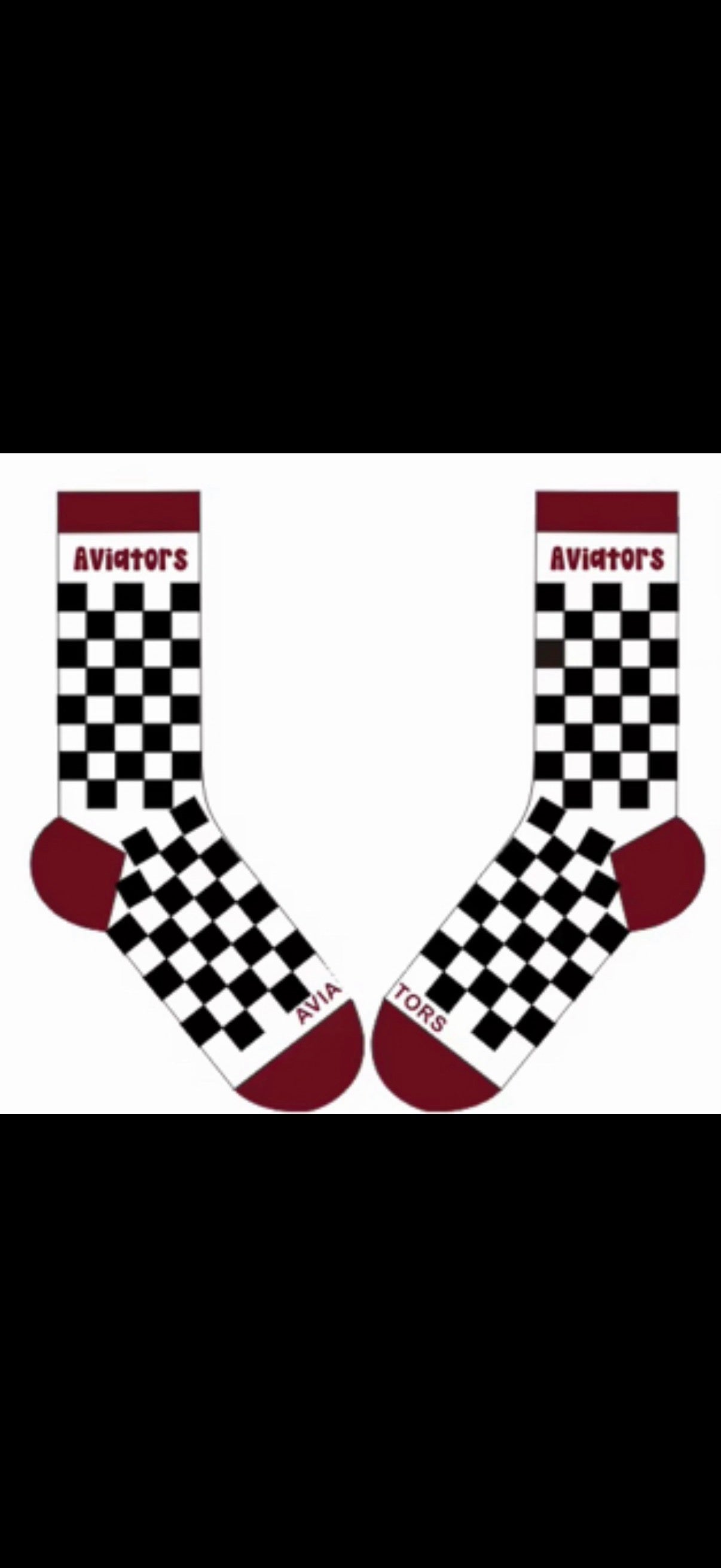 Aviators Checkered Socks 289 pairs (#68 3-5, #73 5-8, #83 8-12, #45 AS, #20 AL)