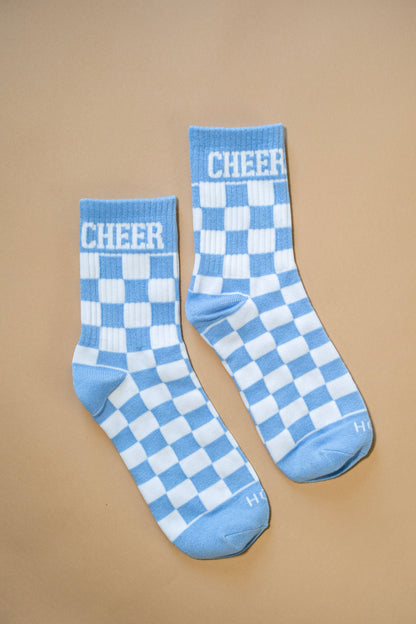 Baby Blue Checkered Socks