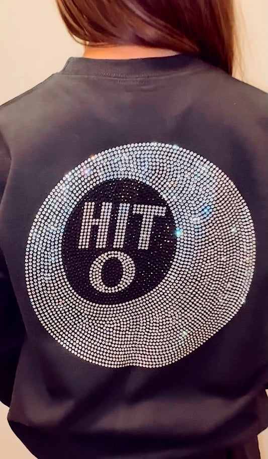 8-Ball Hit Zero Rhinestone Crewneck