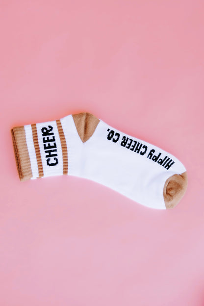 Gold + Black + White Quarter Socks