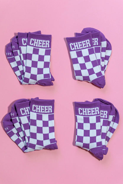 Bright Purple Checkered Socks