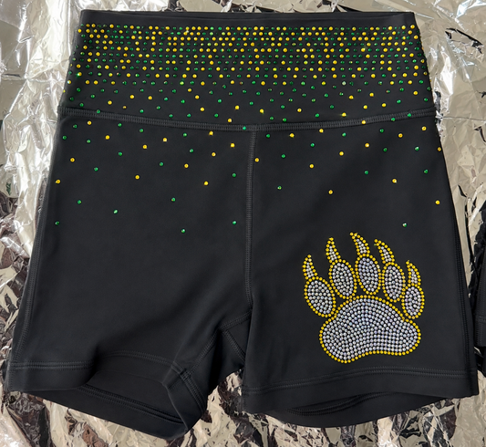 Black Fitted Rhinestone Shorts