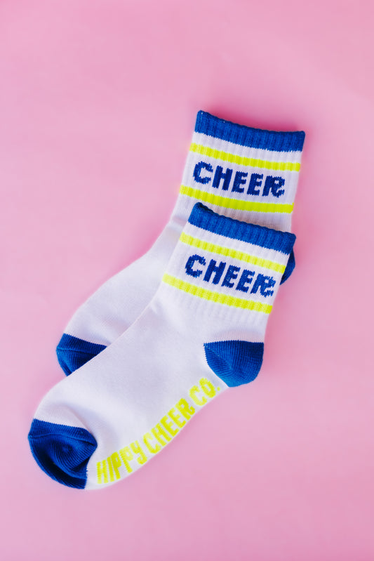 Blue + Neon Yellow Socks