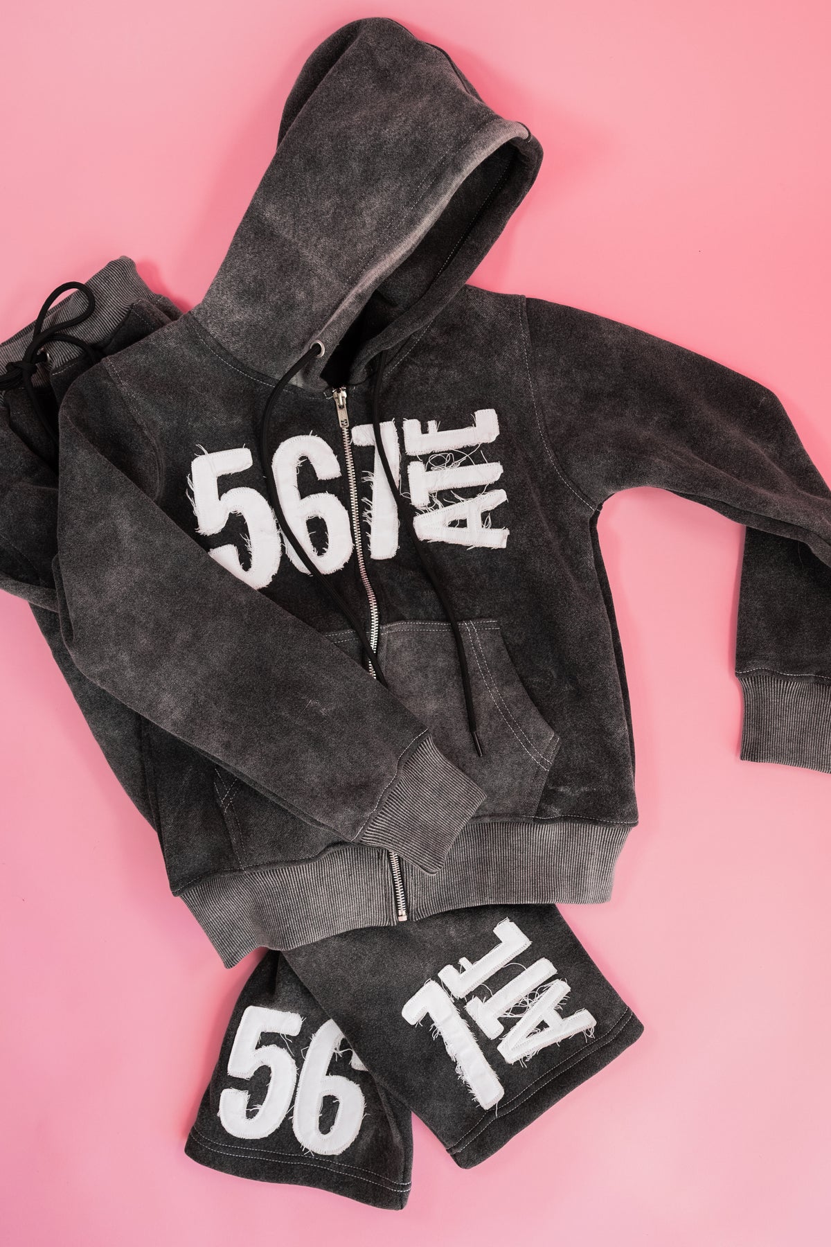 567ATE Distressed Varsity Sweatsuit Set(PRE ORDER Closes 11/1 will ship by 12/7)
