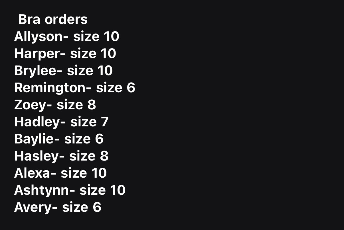 Toy Story Bras #11 (3 size 6, 1 size 7, 2 size 8, 5 size 10)