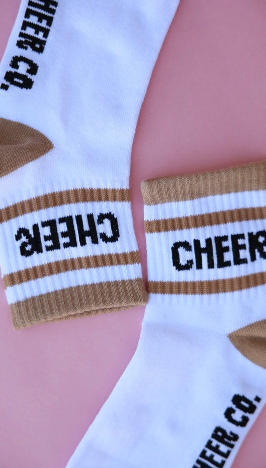 Gold + Black + White Quarter Socks