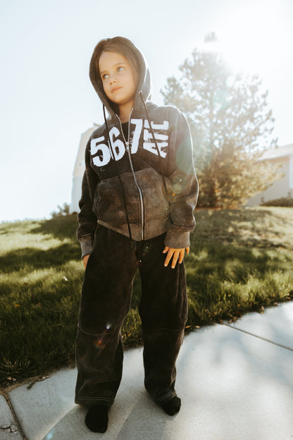 567ATE Distressed Varsity Sweatsuit Set(PRE ORDER Closes 11/1 will ship by 12/7)
