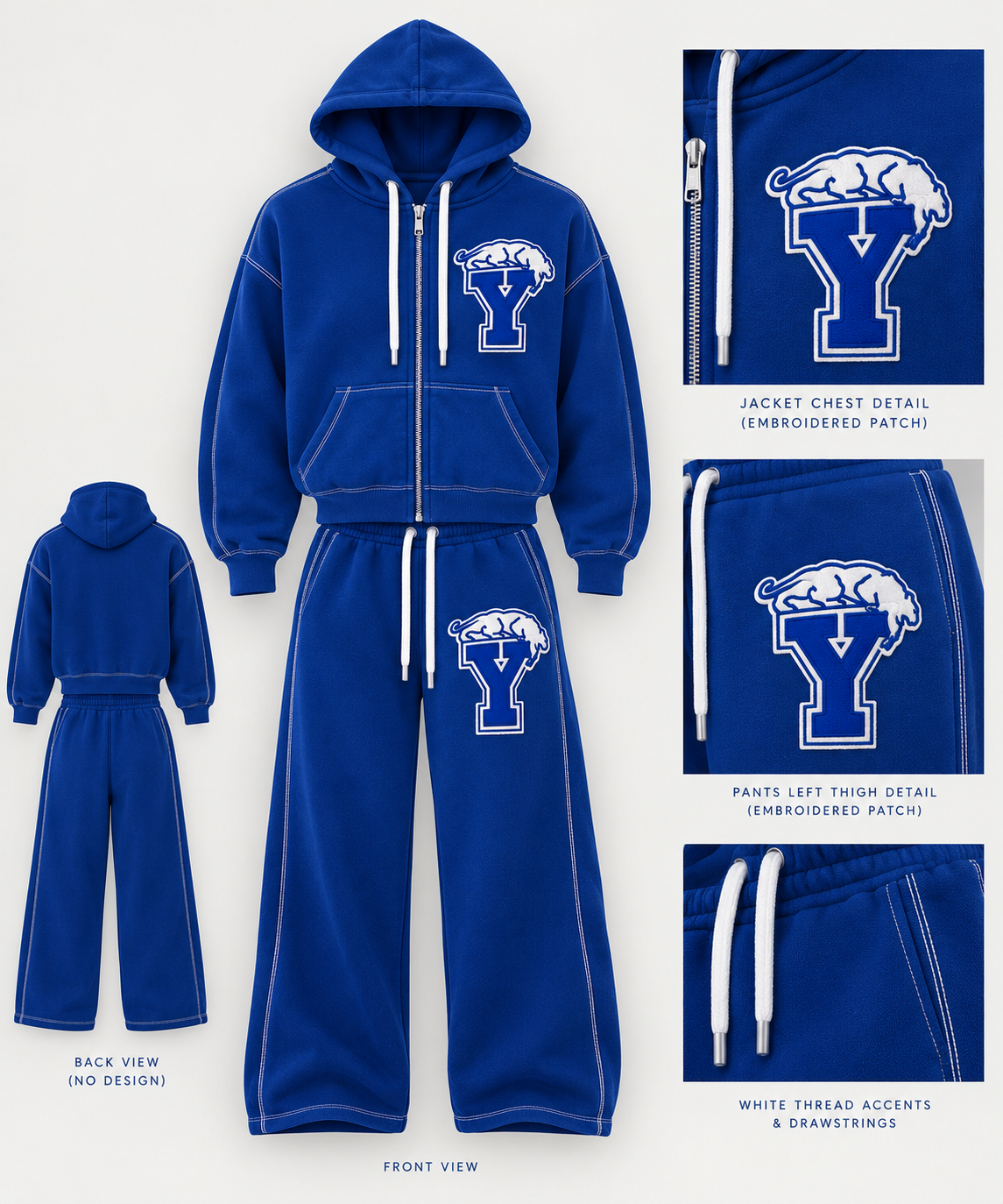 Royal Blue Y Varsity Sweatsuit Set